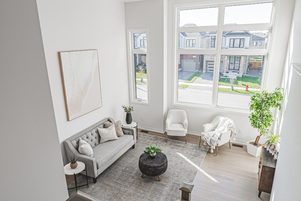 large, open room with windows